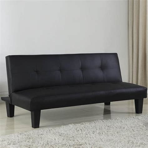 Franklins Faux Leather Sofa Bed In Black - FurnituresForLess.com