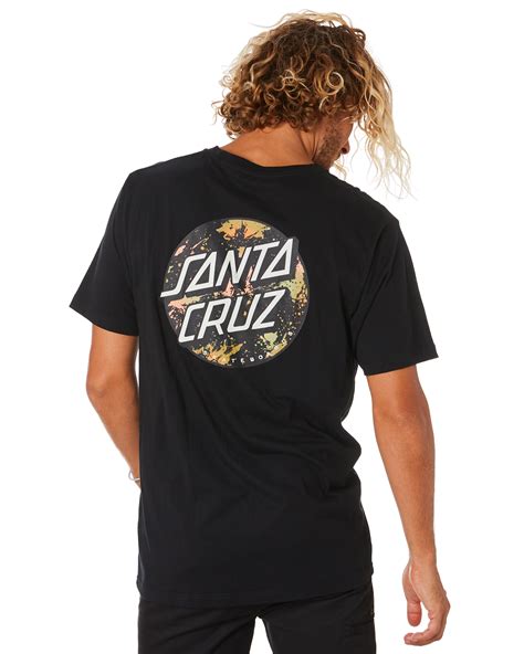 Santa Cruz Dot Splatter Mens Tee - Black | SurfStitch