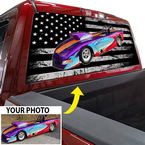 Drag Racing Personalized Car/Truck Rear Window Vinyl Decal (AMERICANFLAG) – Kool-Kool