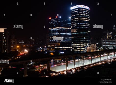 Night scene from Gurgaon, New Delhi, India Stock Photo - Alamy