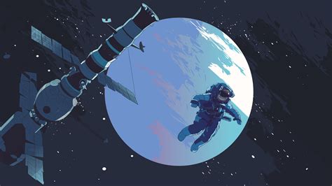 astronaut, space, satellite, moon, digital art, 4k, HD Wallpaper | Rare ...