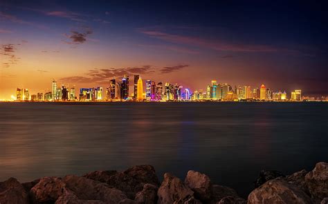 HD wallpaper: Doha Qatar Skyline | Wallpaper Flare