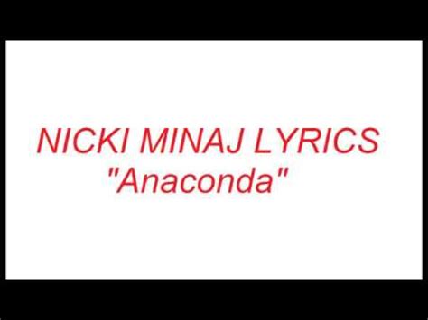 Nicki Minaj - Anaconda Lyrics (ON SCREEN) HD - YouTube