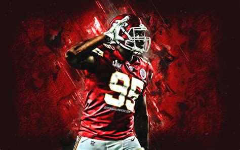 Download wallpapers Chris Jones, NFL, portrait, red creative background ...