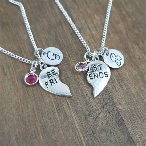 Best Friends Necklaces Personalized Hand Stamped Best | Etsy