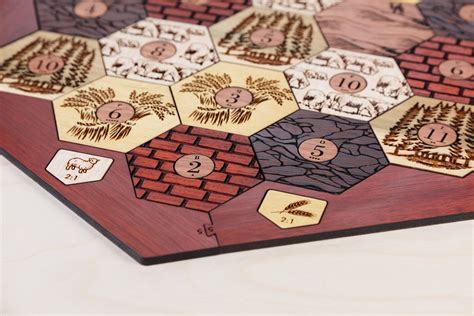 Settlers of Catan Board Exotic Hardwood Edition Custom