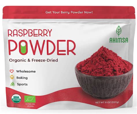 Organic Freeze Dried Raspberry Powder 8 oz | USDA Certified | Organic Fiber Juice Powder | Rich ...