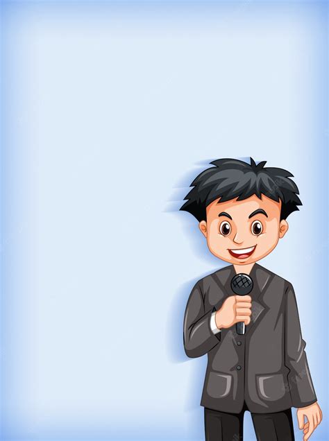 Free Vector | Plain background with news reporter talking on microphone