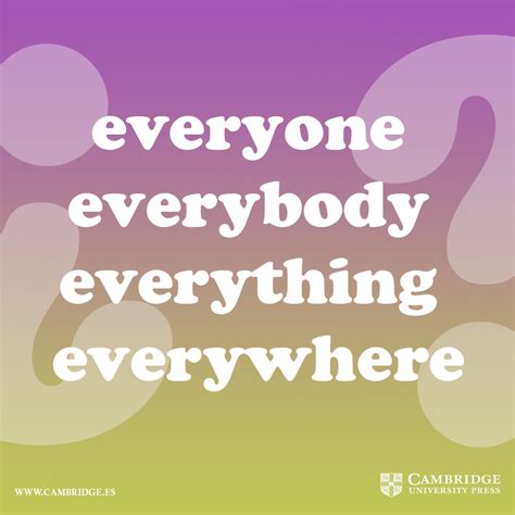 Diferencia entre everyone y everybody, everything y everywhere