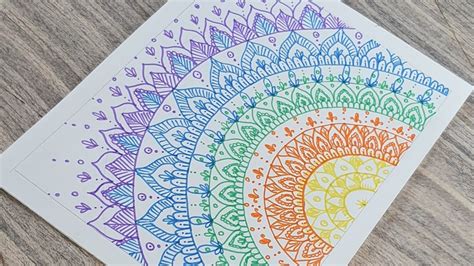 How to draw Mandala art/ Mandala colourful art step by step/ Easy Mandala drawing for beginners ...