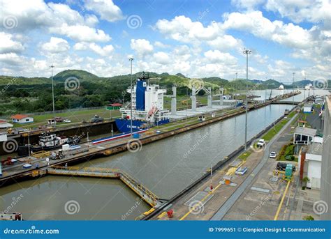 Panama Canal locks stock image. Image of attraction, facilities - 7999651