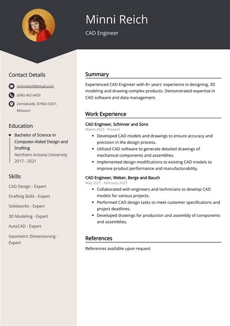 CAD Engineer Resume Example (Free Guide)