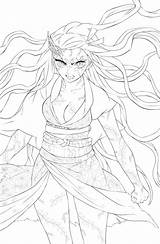 Anime Demon Coloring Pages sketch template