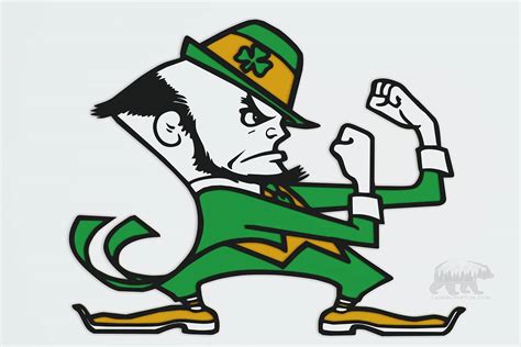 Notre Dame Leprechaun Mascot Layered Design for cutting - LaserCraftum