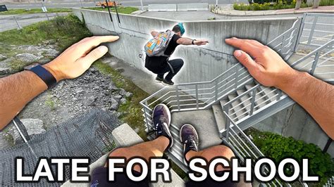 We're BOTH Late For School Parkour POV - Win Big Sports