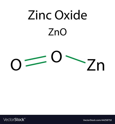 Zinc oxide chemical formula Royalty Free Vector Image