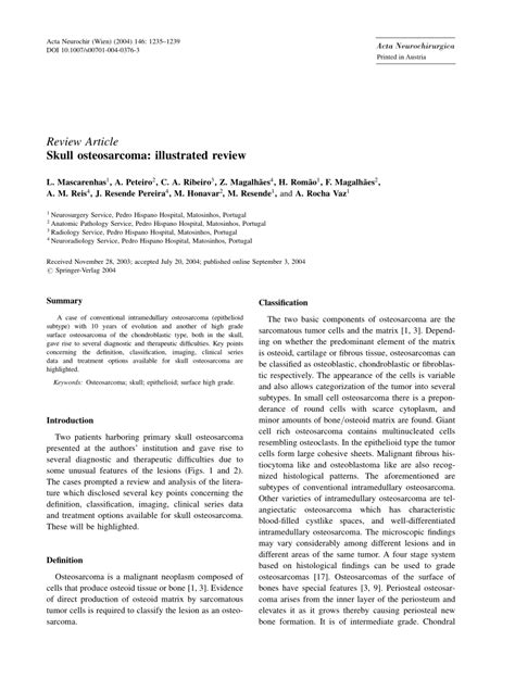 (PDF) Skull osteosarcoma: Illustrated review