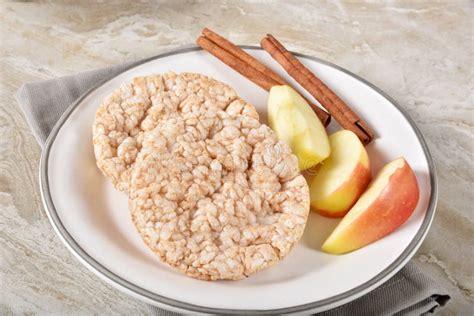 Apple Cinnamon Rice Cakes stock image. Image of food - 127930655