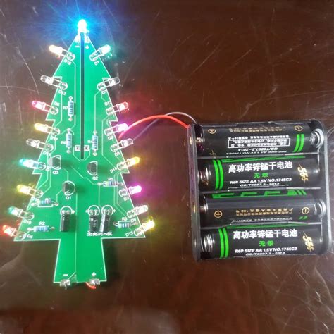 diy Colorful Christmas tree production suite LED lights flash welding ...