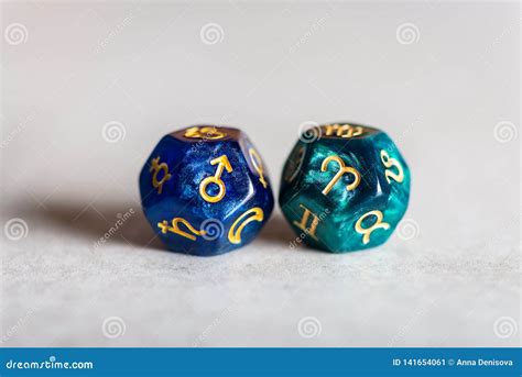 Astrology Dice With Zodiac Symbol Of Aries And Its Ruling Planet Mars ...