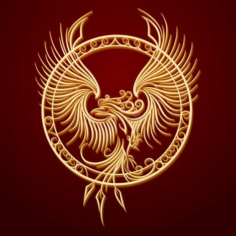 Phoenix Emblem In Circle Stock Vector - Image: 59539503