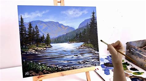 Mountain landscape painting tutorial - Mountain landscape painting for ...