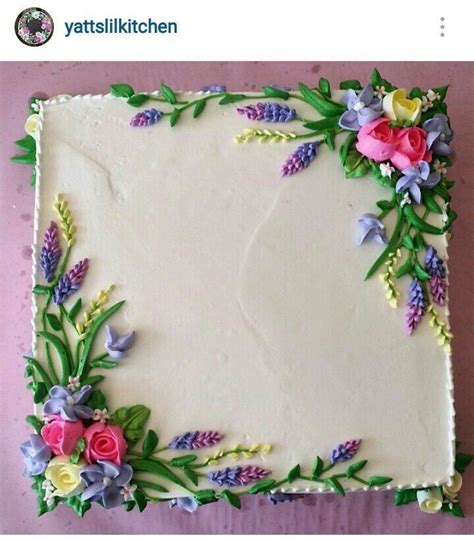 Sheet cake designs, Cake decorating, Buttercream flower cake