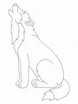 Wolf Coloring Howling Moon Pages Wolves Sitting Howl Drawing Color  sketch template