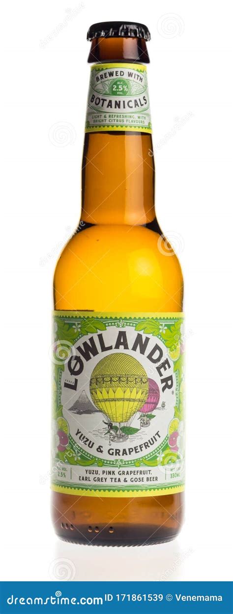 Bottle of Dutch Lowlander Yuzu and Grapefruit Beer Isolated on White ...