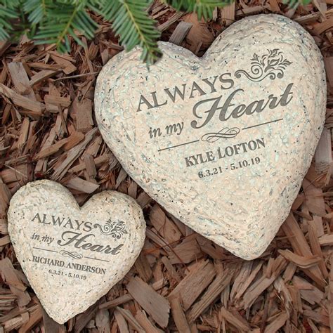 Engraved Heart Memorial Garden Stone | GiftsForYouNow