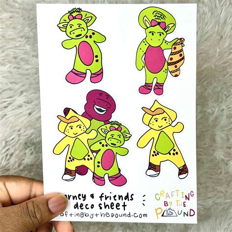 Friends Checklist Sticker Sheet Barney Stickers Doodle Barney Sticker ...