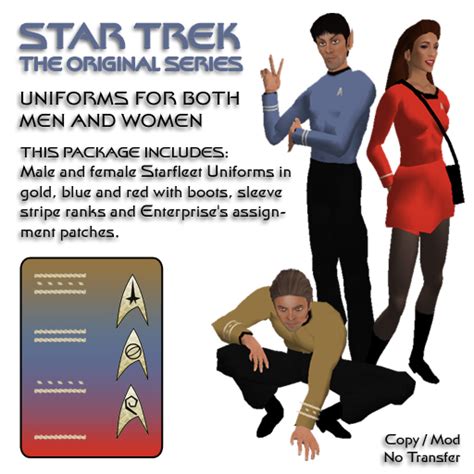 Second Life Marketplace - STAR TREK, TOS, Starfleet Uniforms