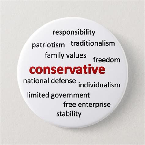 Conservative philosophy and values pinback button | Zazzle