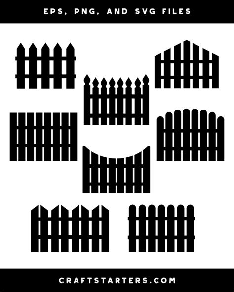 Picket Fence Silhouette Clip Art