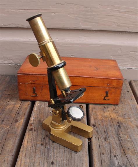 ANTIQUE 19th Century Brass Traveling Field Microscope Scientific ...