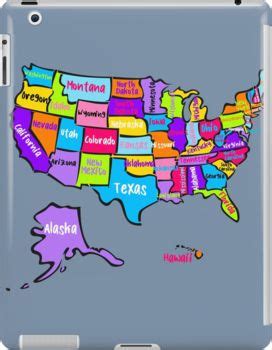 a map of the united states with names and colors on it ipad case / skin