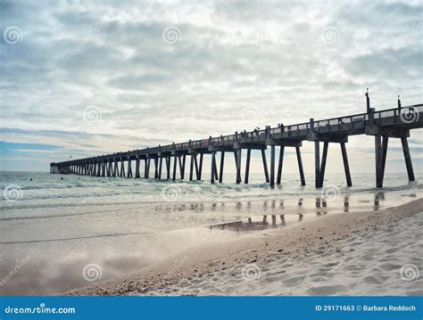 Fishing Pier at Sunset stock image. Image of reflections - 29171663