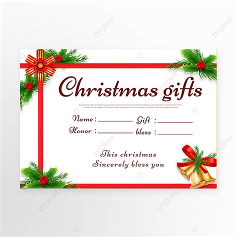 Christmas Gift Voucher Red Template Template Download on Pngtree