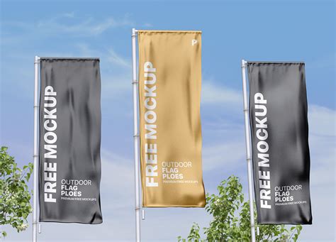 Free Outdoor Flag Poles Mockup :: Behance