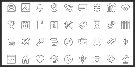 100 Free Vector Line Icons Pack (Ai, SVG, EPS, PNG) | Bypeople