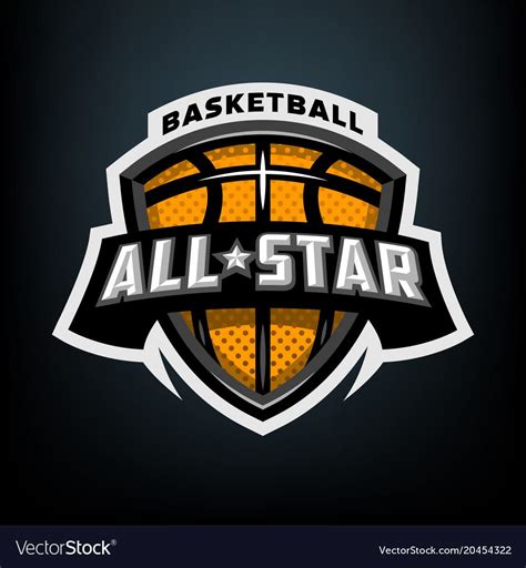 All star basketball sports logo emblem royalty free vector | Basketball ...