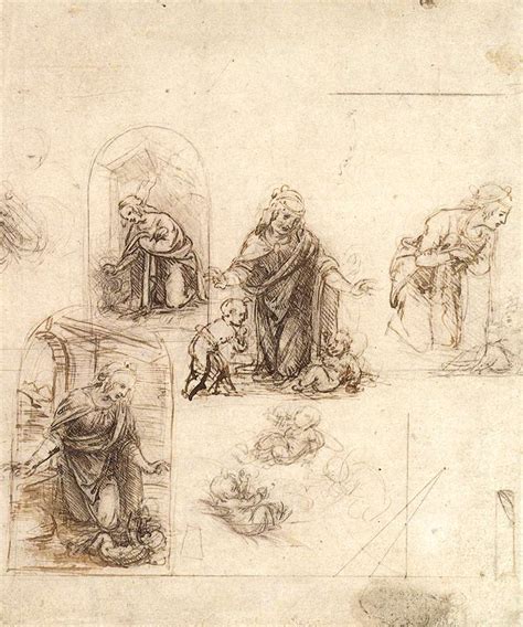 Studies for a Nativity - Leonardo da Vinci - WikiArt.org - encyclopedia of visual arts