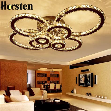 Modern Luxury LED Crystal Ceiling Lights Gorgeous Stainless Steel ...