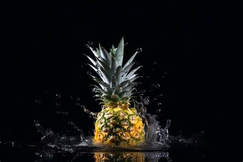 Pineapple on black background