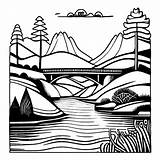 River Coloring Page · Creative Fabrica sketch template