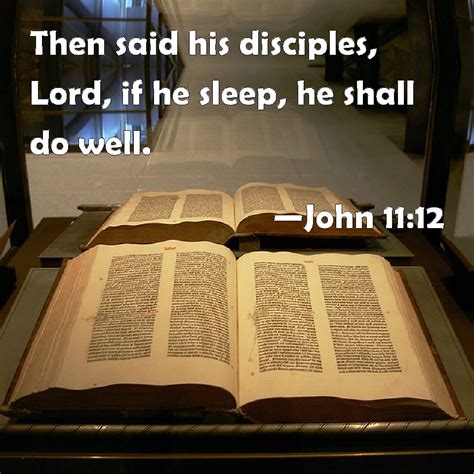 John 11:12 Then said his disciples, Lord, if he sleep, he shall do well.