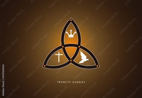 Trinity Sunday with religious trinity symbol vector illustration. Stock ...