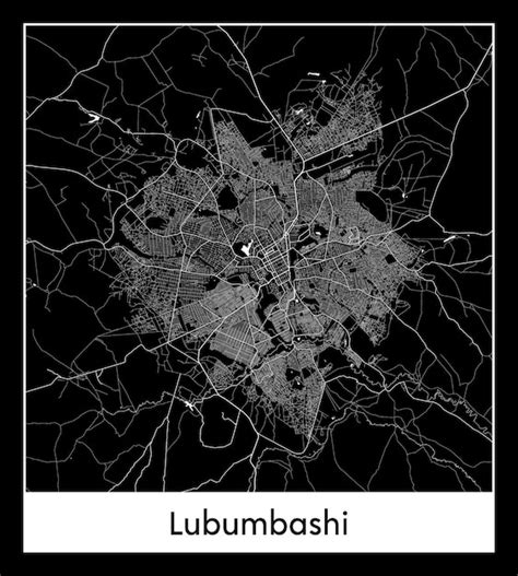 Premium Vector | Minimal city map of Lubumbashi (Democratic Republic of Congo, Africa)