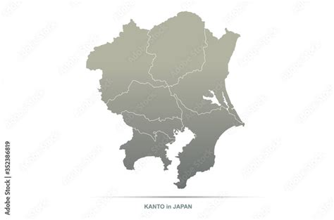 kanto map. tokyo in japan region vector map. Stock Vector | Adobe Stock