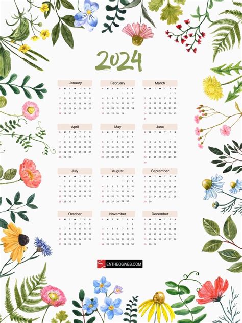 Free Printable Yearly Calendar 2024 WordPress - 2024 Calendar With Holidays